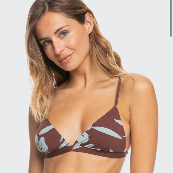 NWT ROXY -Palm Cruz Triangle Bikini- BITTER CHOCOLATE PALMERIA (adjustable) - Picture 3 of 14